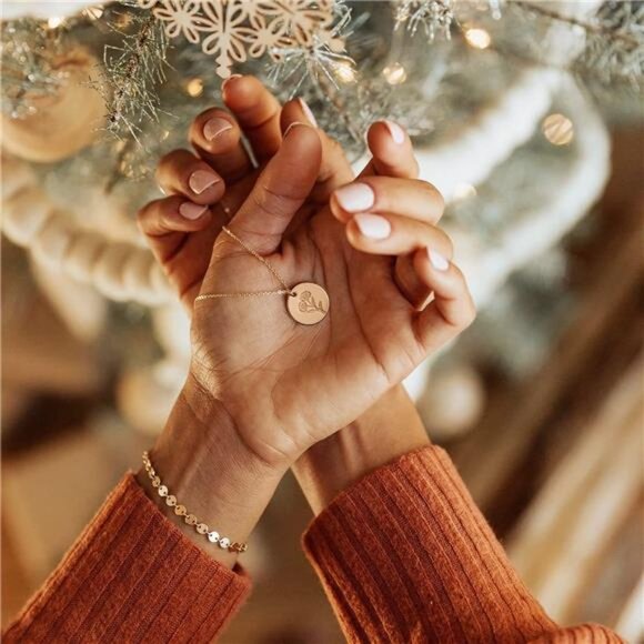 Birth Flower Necklace Personalized Dainty Gold Pendant Necklace Birthday Gift - Picture 4 of 7